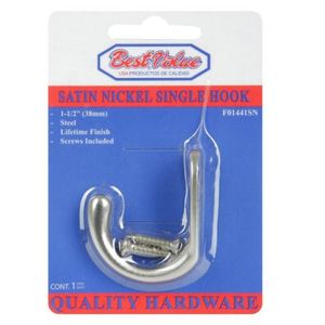 Gancho Best Value Sencillo Colgar Plateado Acero F01441Sn