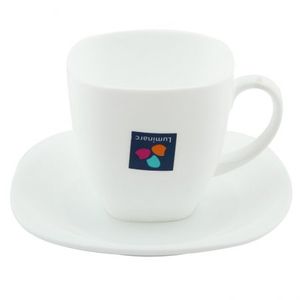 Pocillo + Plato Luminarc Carine Blanco 2 Pz Vidrio Opal D2D237