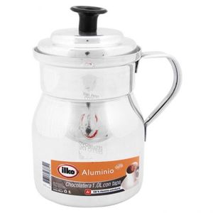 Chocolatera Con Tapa Ilko Plateado 1 Lt Aluminio N123874