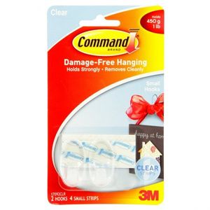 Gancho Command Pequenio Transparente 1 Lb 2 Ud 17092Clr-Es