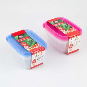 Recipiente Haixing 3 Ud Multicolor .7 Lt Plastico 4321