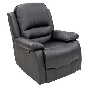 Sillon Reclinable Expressions Kansas 78X102X82Cm Negro Cuero Sin