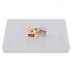 Caja Plasutil Compartimientos 4X17X27Cm Translucido Plastico 27