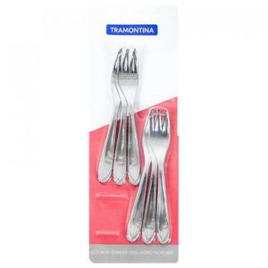 Tenedores Tramontina Aurora 9Cm Plateado 6 Pz Acero Inoxidable