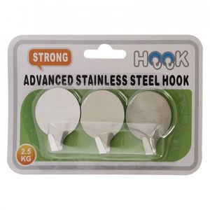 Gancho Adhesivo Plateado 2 Kg 3 Ud Jk-005