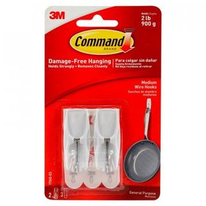 Gancho Command Para Cables Mediano Blanco 2 Lb 2 Ud 17065-Es