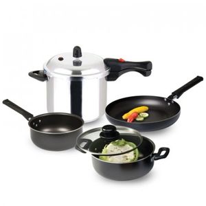 Olla P + Bateria Universal Plateado 6 Lt Aluminio L23443