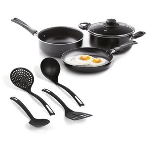 Bateria + Utens Universal Negro 8 Pz Antiadherente L52312