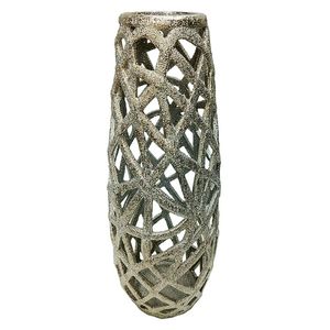 Florero Expressions Nido 17X45X17Cm Plateado Metal 15059-03