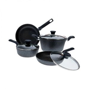 Bateria Imusa Gusto Gris Negro 7 Pz Aluminio Fundido 586103171