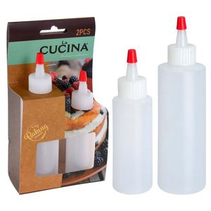 Botella De Salsa Excellhouse Set X2 Transparente Plastico 17043