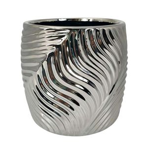 Florero Concepts 20X19X20Cm Blanco Negro Ceramica 442-292420