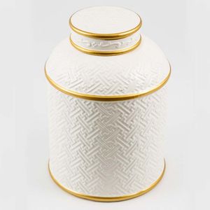 Jarron Deco Uma Enterprises 18X26X18Cm Blanco Ceramica 73777