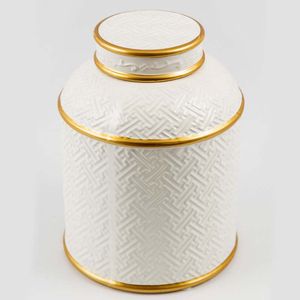 Jarron Deco Uma Enterprises 15X20X15Cm Blanco Ceramica 73777