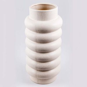 Florero Uma Enterprises 20X41X20Cm Blanco Ceramica 81435