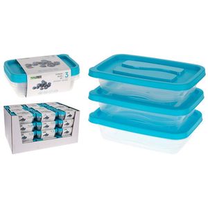 Recipiente Excellhouse 3 Ud Azul 1020 Ml Polipropileno 024000790