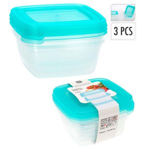 Recipiente Excellhouse 3 Ud Turquesa 500 Ml Polipropileno 0240014