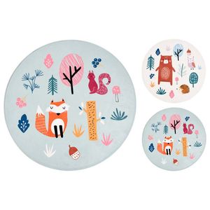 Tapete Hys Collection Infantil Redondo Gris Poliester Hó992530