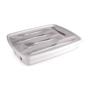 Organizador Plasutil Cubiertos 37X5X29Cm Blanco Plastico 3839