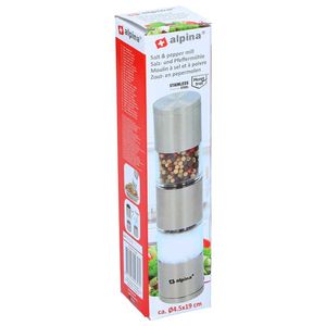Salero Pimentero Alpina 19Cm Plateado Acero 871125219657