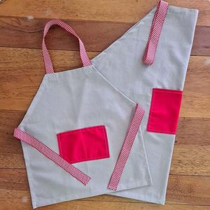 Delantal Expressions 68X70Cm Beige Poliester Set Delantal Adul