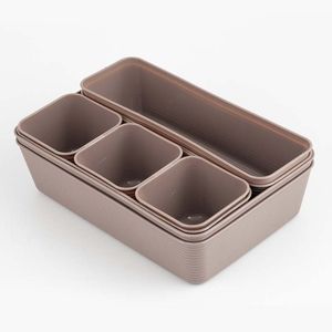 Canastas Storage Solutions Set Taupe 8 Ud Plastico Tb2495