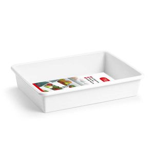 Bandeja Plasticforte 30X6Cm Blanco Plastico 11178