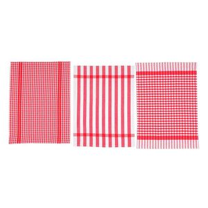 Pano Cocina Expressions Set 45X65Cm Rojo 3 Ud Algodon Se Om _ 173