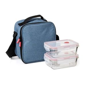 Lonchera + Tatay Vidrio 22X22X12Cm Azul Poliester 11854.01