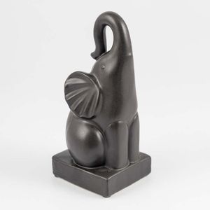 Sujetalibros Elefantes 21X9X10Cm Negro Ceramica 17368_02