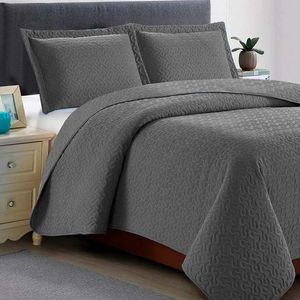 Quilt Distrihogar King 280X235Cm Gris Poliester Pt17878 - E10744