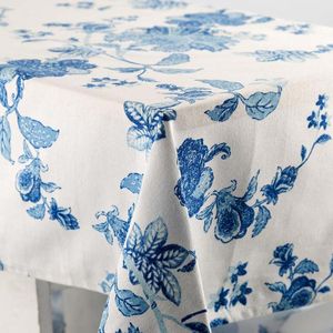 Mantel Expressions Flora 180X260Cm Azul Algodon Ri_24011623C