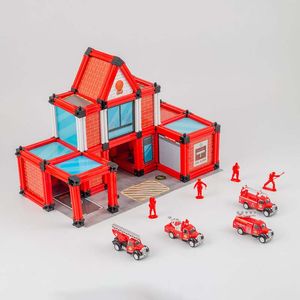 Bloques Maypa Estacion Bomberos Cm Rojo Plastico 832-46-A97800