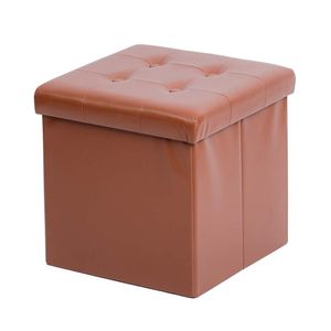 Puff Expressions Plegable 38X38X38Cm Cafe Cuero Sintetico Ge10E00