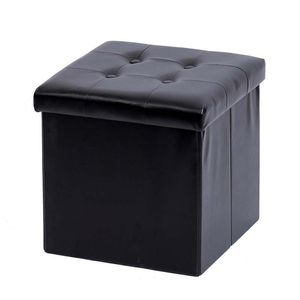 Puff Expressions Plegable 38X38X38Cm Negro Cuero Sintetico Ge10E0