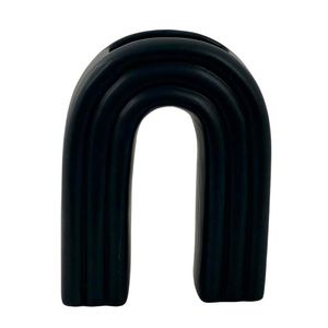 Florero Concepts Jade Collection 5X18X13Cm Negro Porcelana 438-