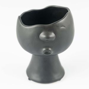 Florero Concepts Jade Collection Cara 11X14X12Cm Negro Ceramica