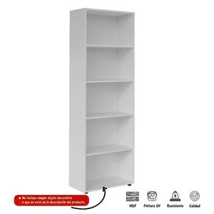 Biblioteca Bertolini 60X180X30Cm Blanco Aglomerado 3912