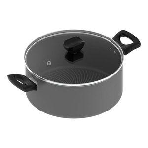 Olla Con Tapa Imusa Hardtitan 24 Cm Negro Antiadherente 586103464