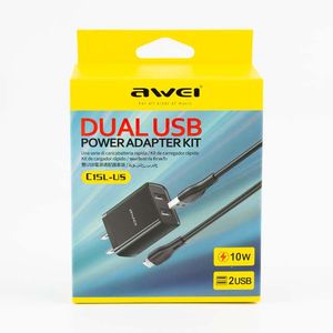 Cargador Dual Negro Awei Carga Rapida Tipo A 10 W 401 C15L-Us