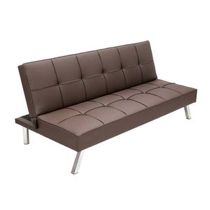 Sofacama Expressions 167X80X74Cm Cafe Cuero Sintetico Kj3244-B