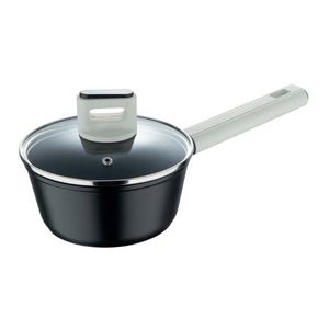 Cacerola Con Tapa Bergner Lines 16 Cm Negro Aluminio Forjado Bg35