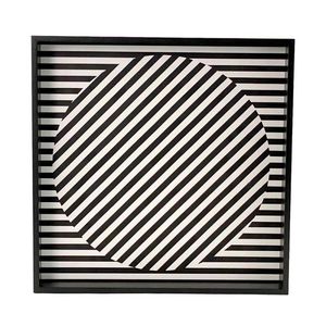 Bandeja Deco Concepts 33X3X33Cm Blanco Negro 532-02074