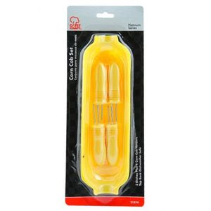 Base+Pinchos Mazorca Chef Craft 27Cm Amarillo 5 Pz Plastico 21074