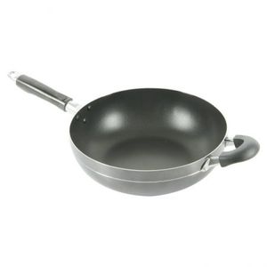 Wok Bene Casa 30 Cm Gris Negro Aluminio Bc-40191