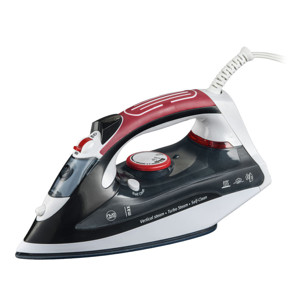 Plancha Horizontal Nuo Home Suela Ceramica Rojo Negro 1200 W - Home Sentry