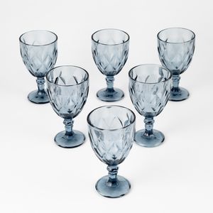 Copa Vino Tinto Qing Ping Guo Azul 340 Ml 6 Ud Vidrio P36112